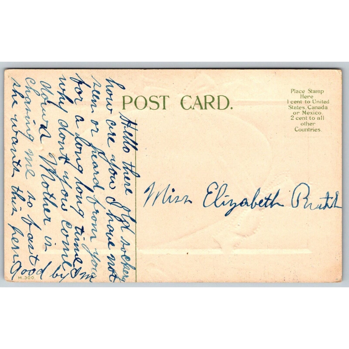 Easter Postcard "A Joyous Easter" w/ Roses Ribbons Gilt Emb.c1915