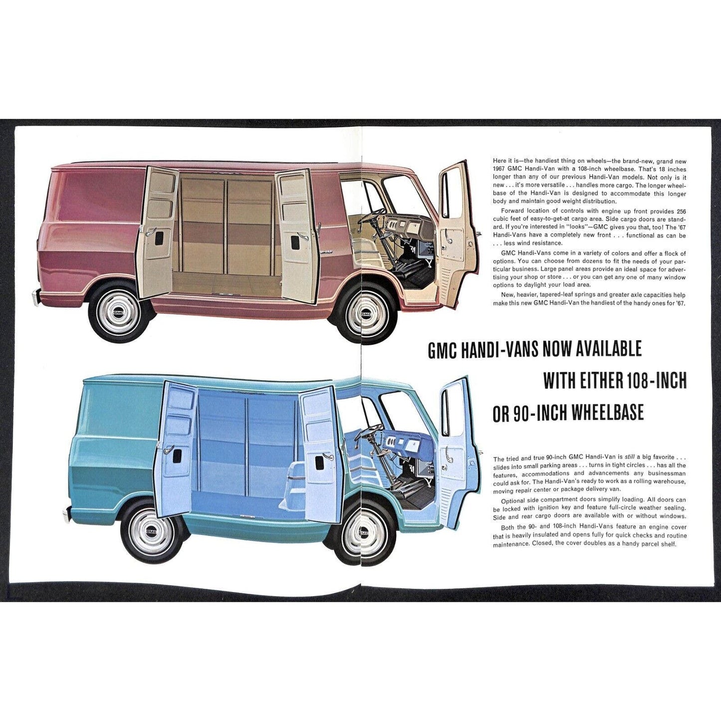 c1967 GMC Trucks Handi-Van Handi-Bus Brochure w/ Specs 12pp VGC Scarce