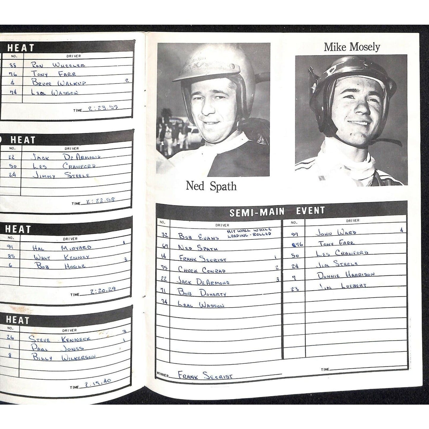 Scarce 7/20 1966 Sprint Car Auto Racing CRA Program Ascot Park Gardena, CA 16pp.
