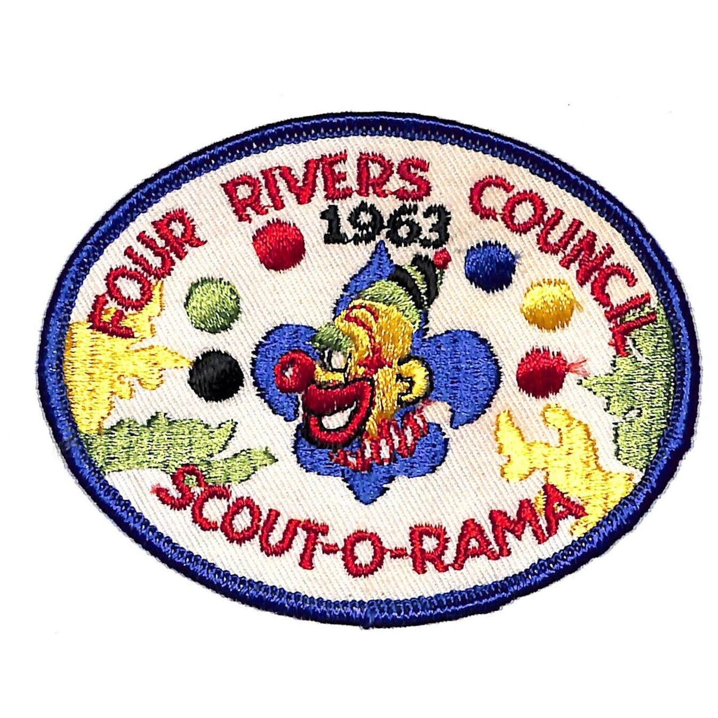 BSA Patch Four Rivers Council 1963 Scout-O-Rama Clown VGC Scarce