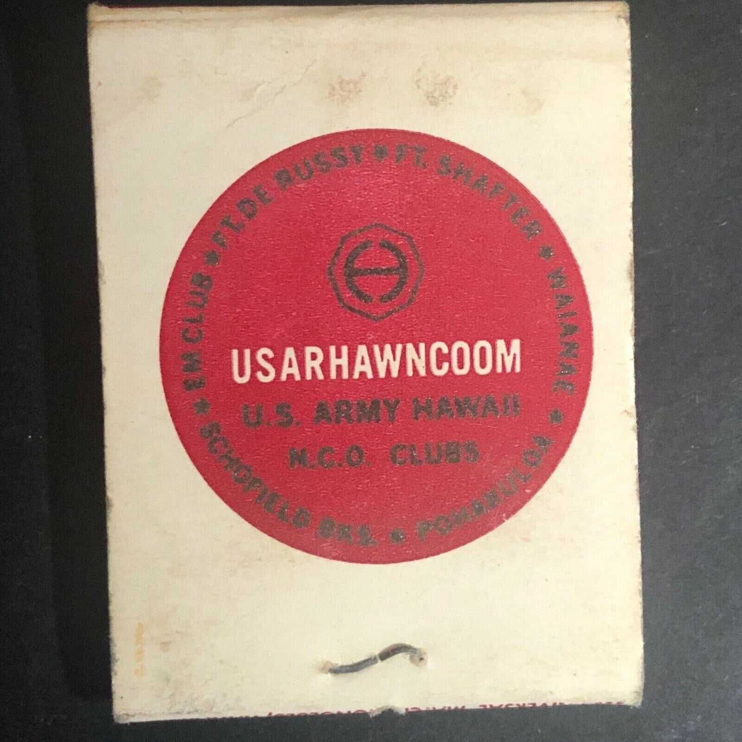 Vintage c1970's Half Full Matchbook "USARHAWNCOOM" US Army Hawaii