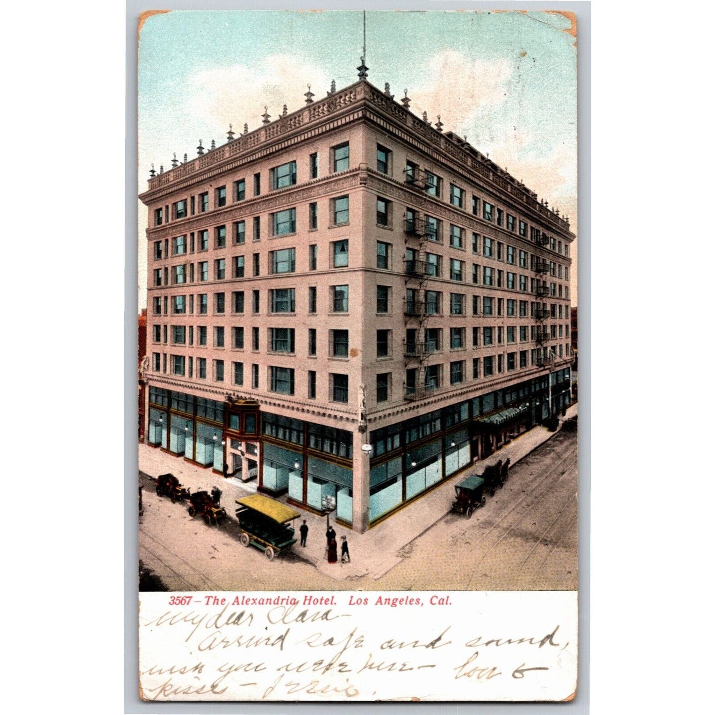 Hotel Alexandria, Los Angeles, Cal Postcard 1907 PM