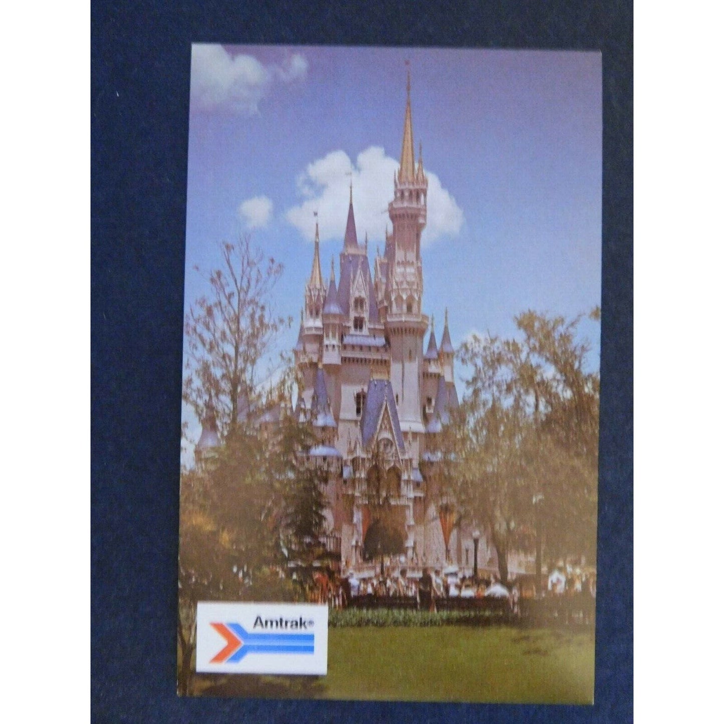 Vintage Postcard - Cinderella's Castle - Amtrak Advertising - Disney World