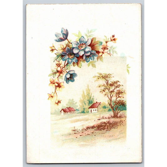 French Victorian Trade Card Chocolat Francois-Meunier / Spring Home Scene