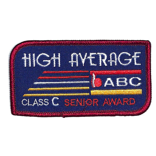 High Average Class C Senior Award ABC Embroidered Bowling Patch