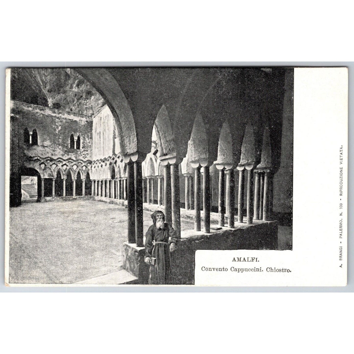 Italian Postcard Amalfi Capuchin Convent Cloister 1901-1907 NP VGC