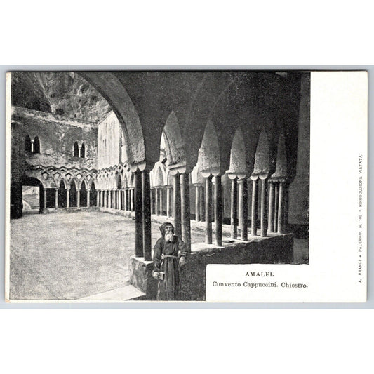 Italian Postcard Amalfi Capuchin Convent Cloister 1901-1907 NP VGC