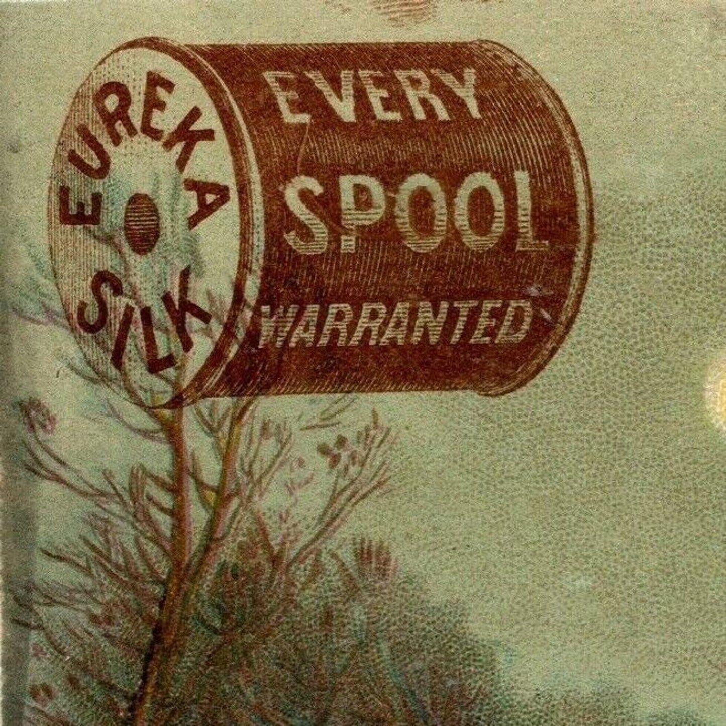 Victorian Trade Card - Eureka Silk Mfg. - Winter Water Wheel Grist Mill Scene