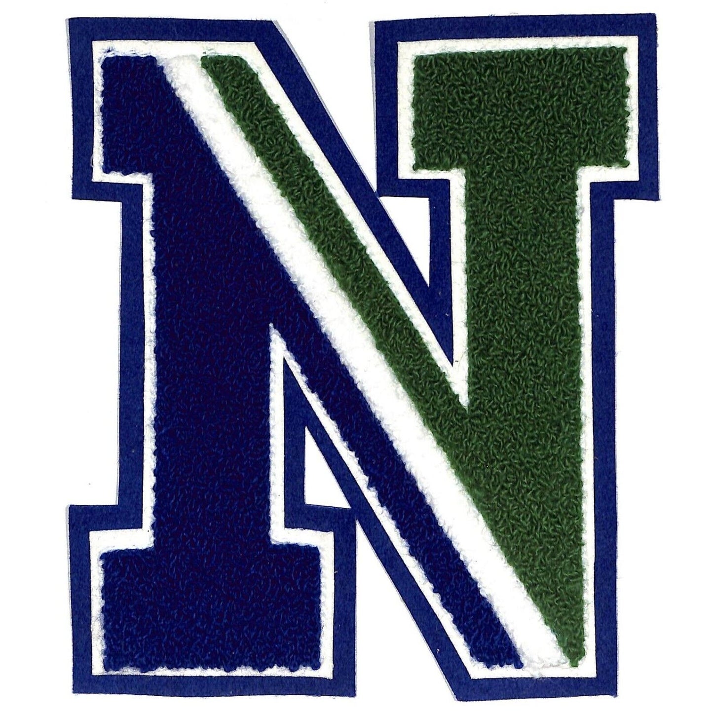 Vintage Varsity Letter Large Letter "N" Green and Blue 7 3/4"