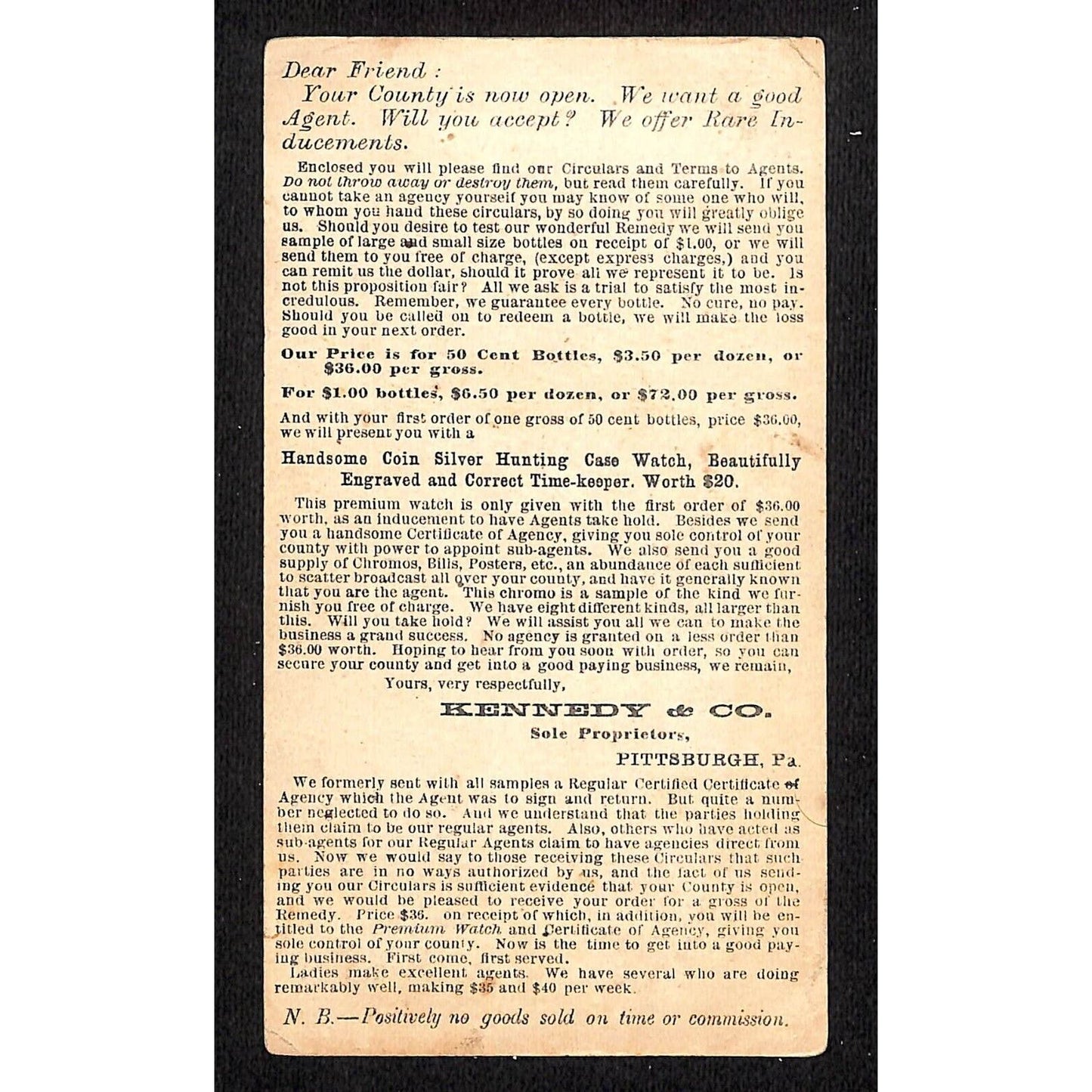 Dr. Radcliff's Great Remedy Victorian Trade Card Girl Reads to Baby from Book
