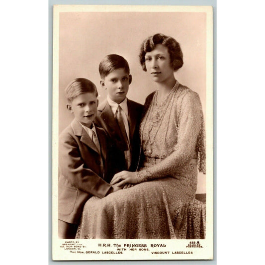 c1950's "The Princess Royal With Her Sons" Portrait PPC Postcard - Unposted