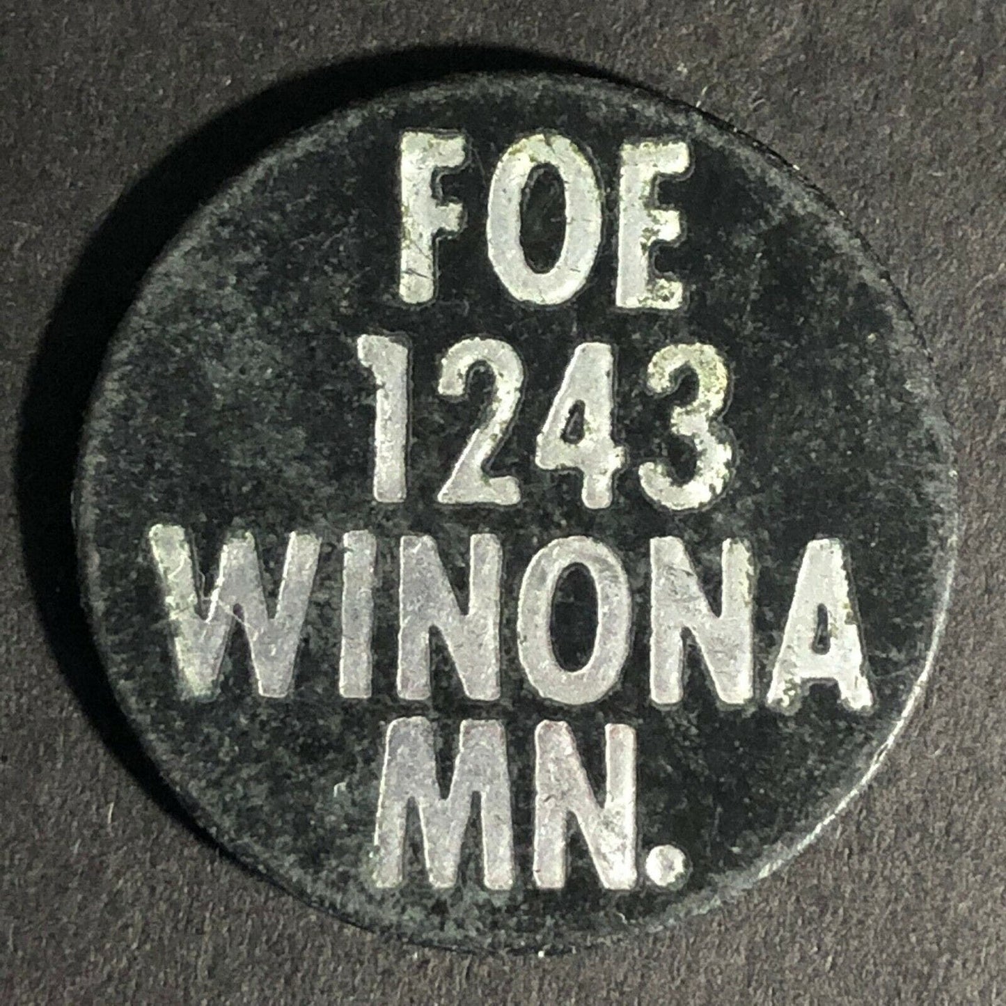 FOE 1243 Winona, MN "Mixed Drink" Plastic Token 28mm c1980's