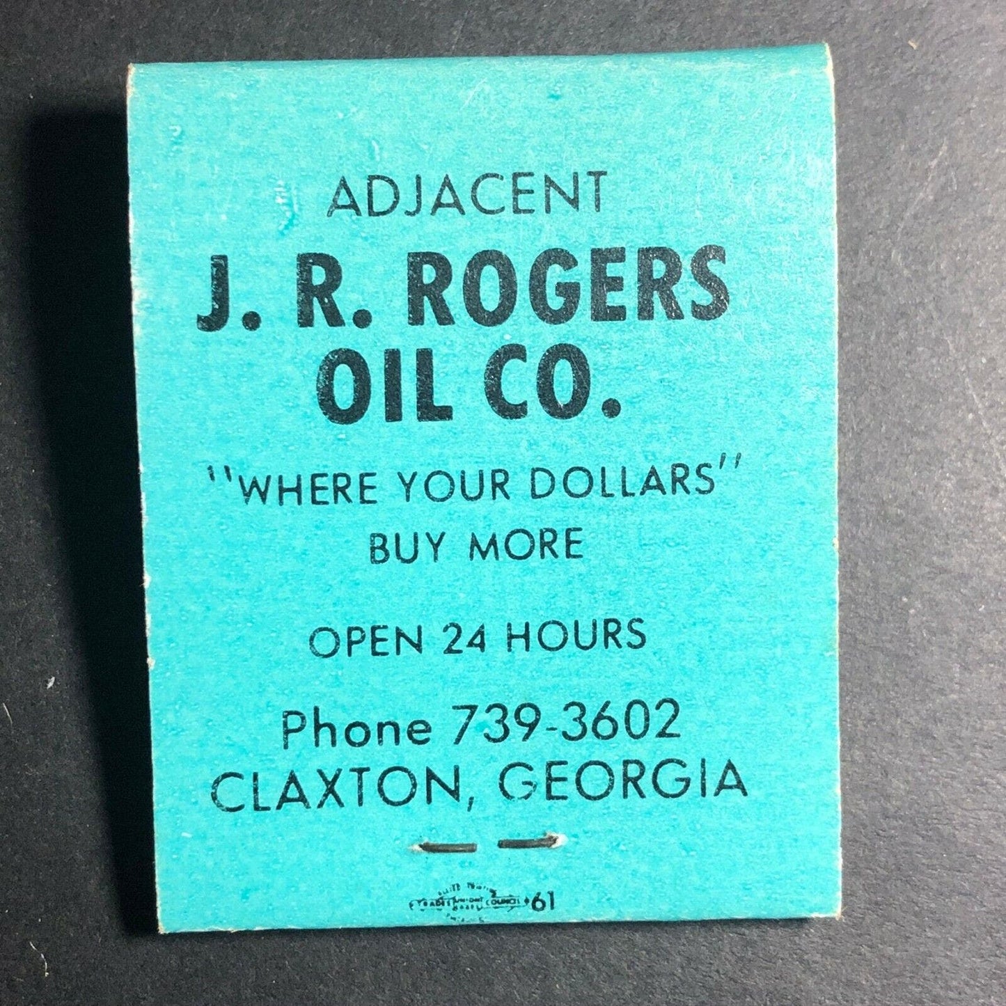 1960's-70's Full Matchbook - "Rogers Restaurant" "Rogers Oil" Claxton, GA