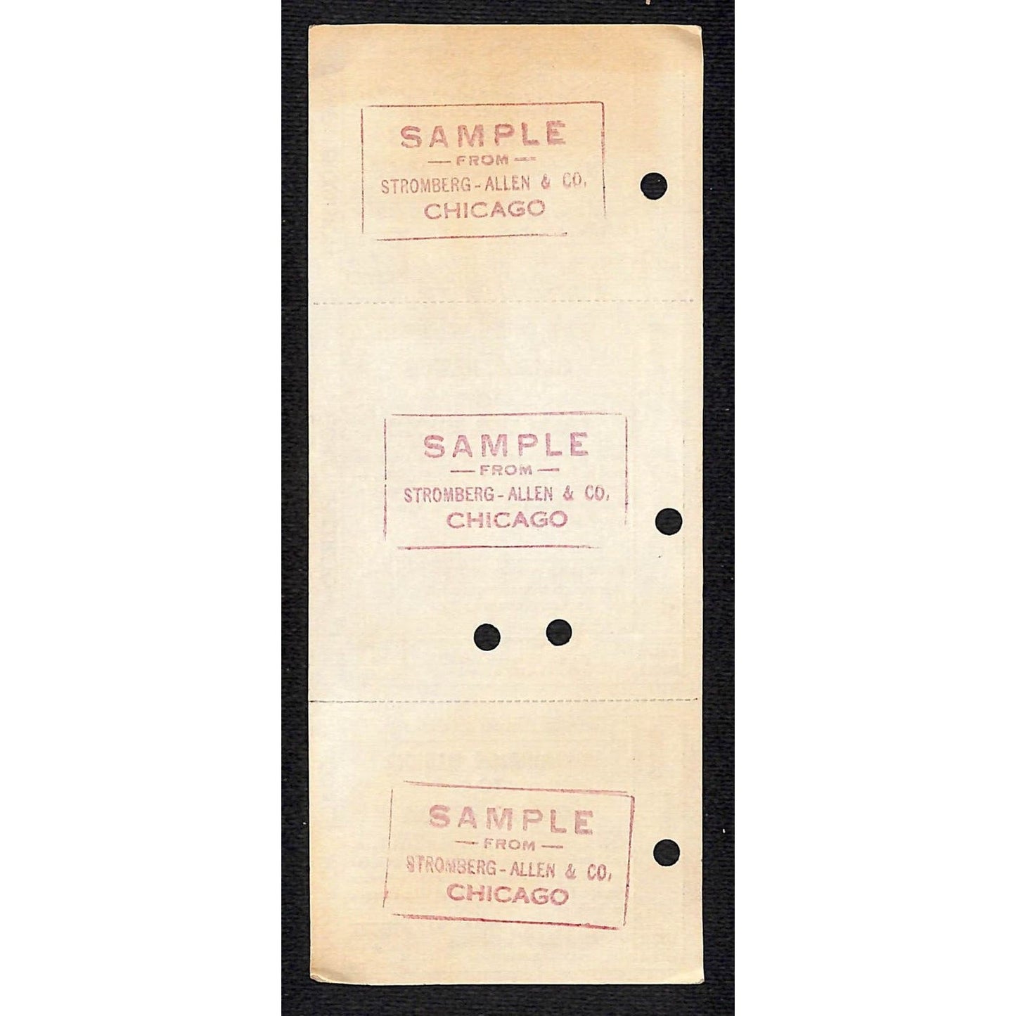 Illinois Central Railroad Unnumbered SAMPLE Ticket Champaign -Not Good for Miami