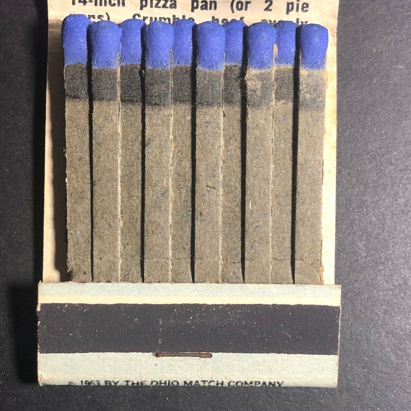 1960's Full Matchbook - Hunt's Tomato Sauce w/ Burger Pizza Recipe