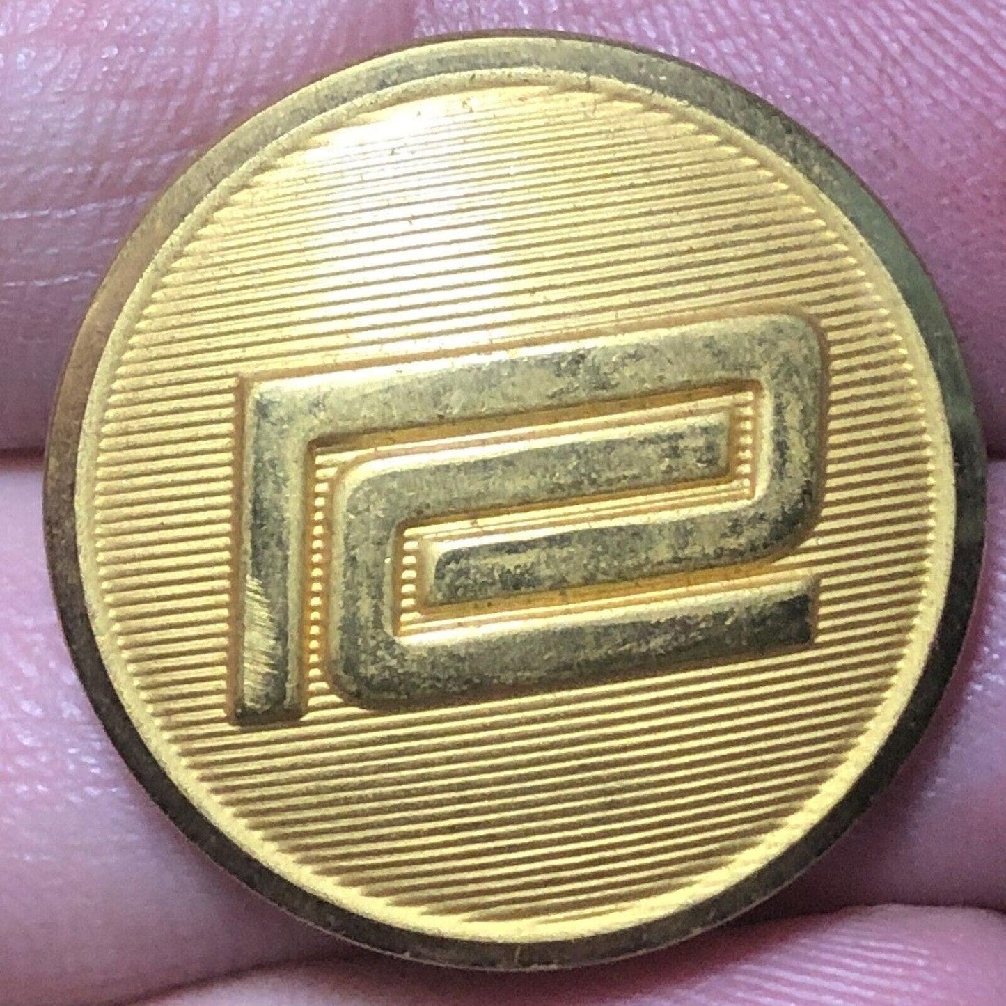 Penn Central Railroad Uniform Button Brasstone 3/4" Waterbury