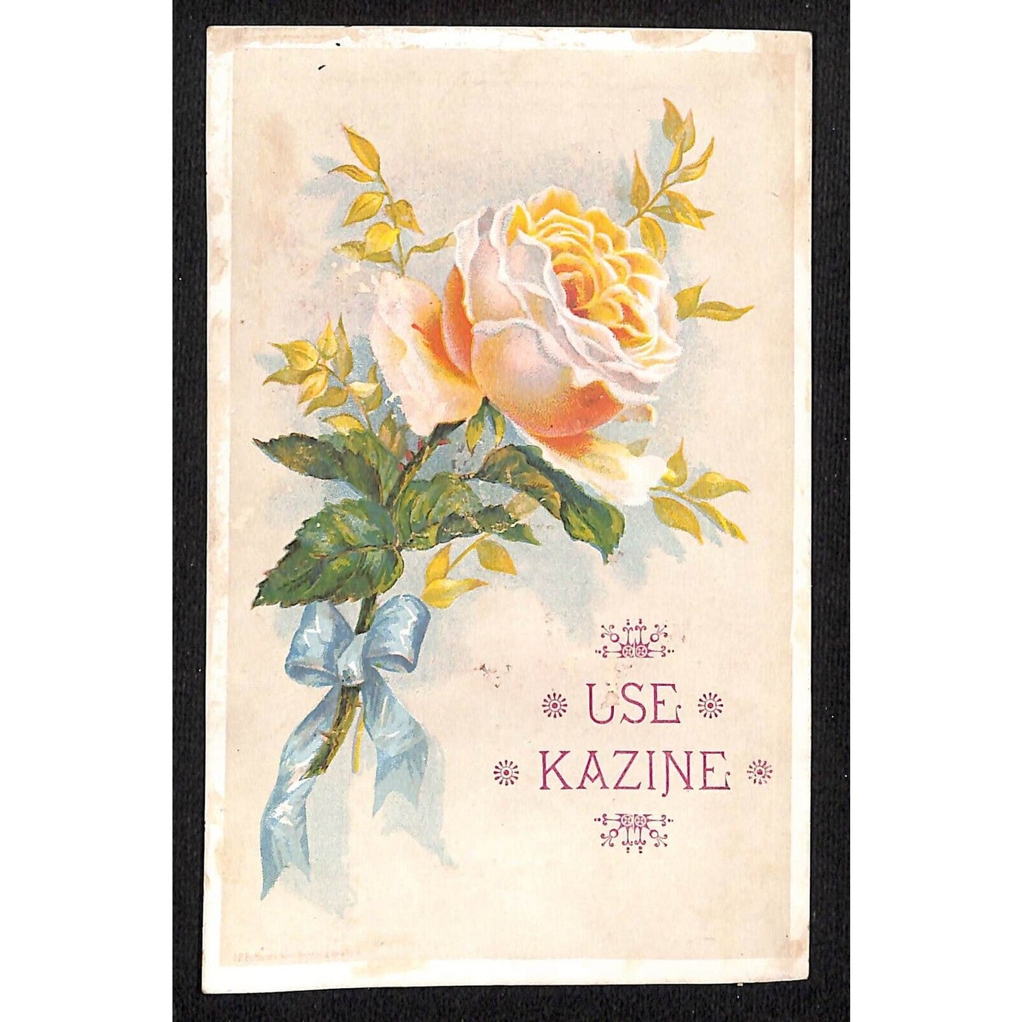 Use Kazine (Laundry Soap) Victorian Trade Card - Floral Rose