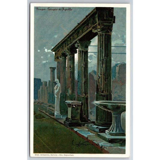 Italian Postcard Pompeii - Temple of Apollo c1901-1907 NP
