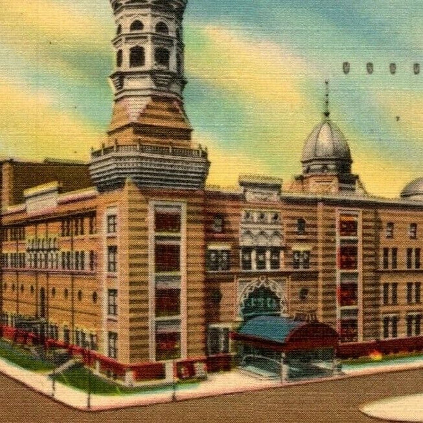 Vintage Linen Postcard Murat Temple Indianapolis, Indiana - Posted 1947