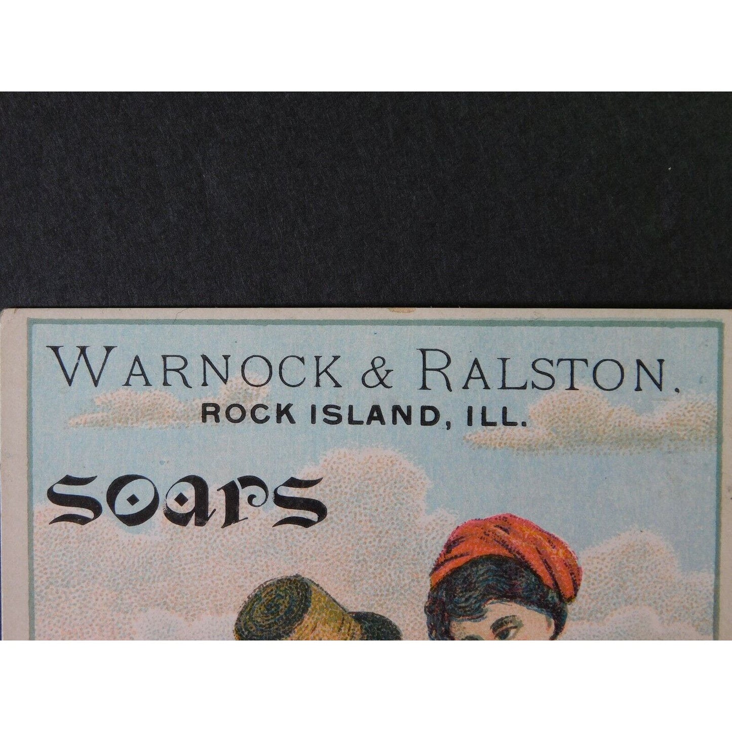 Victorian Advertising Trade Card - Wornock & Ralston Soaps Rock Island IL