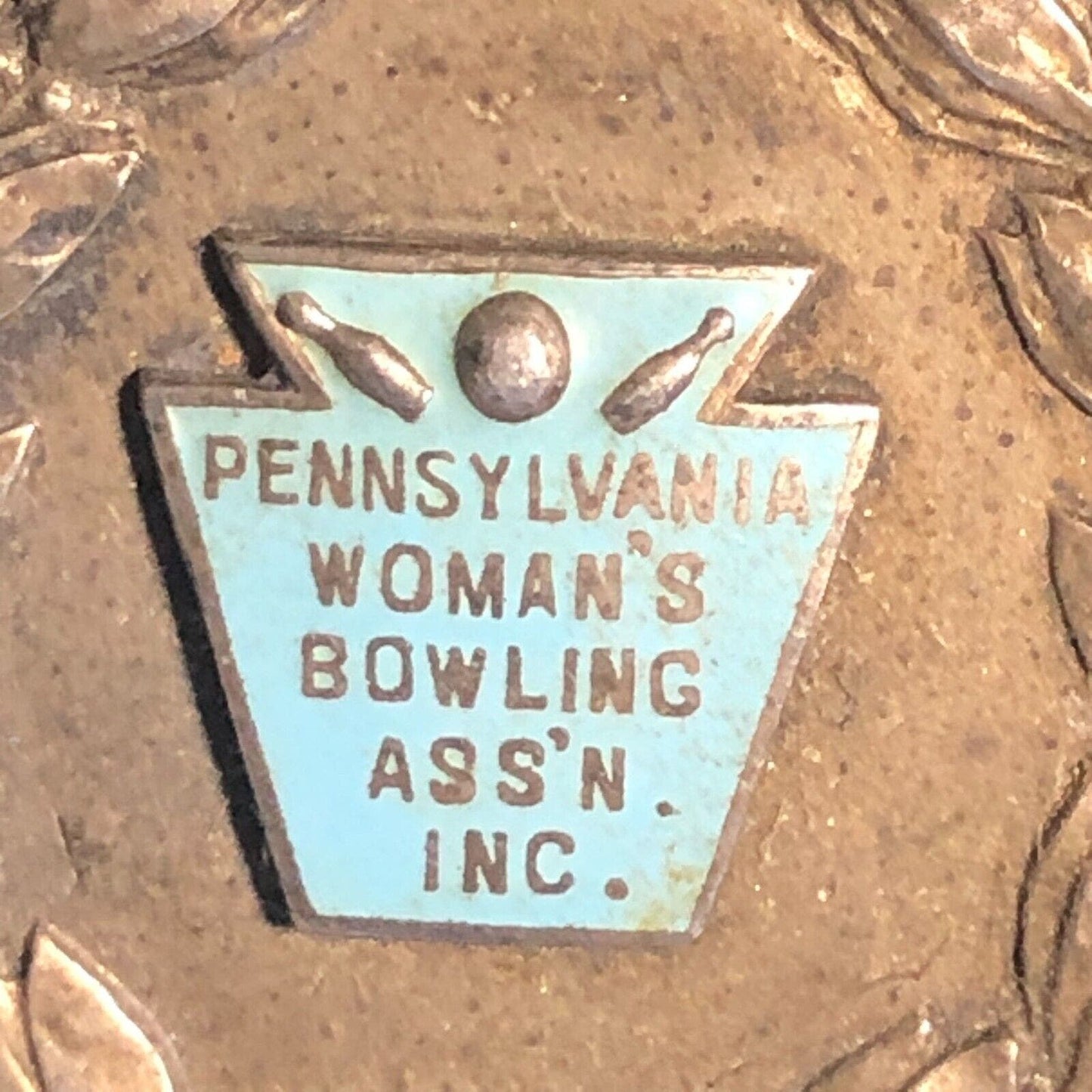 Pennsylvania Women's Bowling "Dolly Palmer" Lapel Pinback c1962 - Sterling