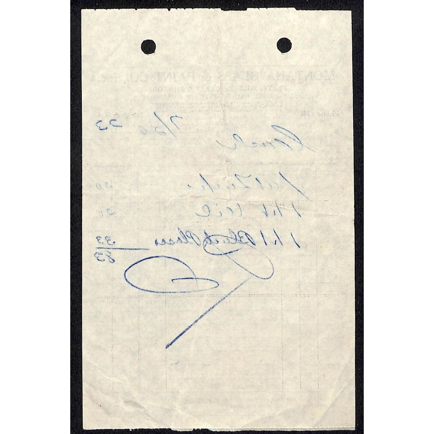 Montana Glass & Paint Co. Butte Montana 1933 Billhead Letterhead - Wilson Drug