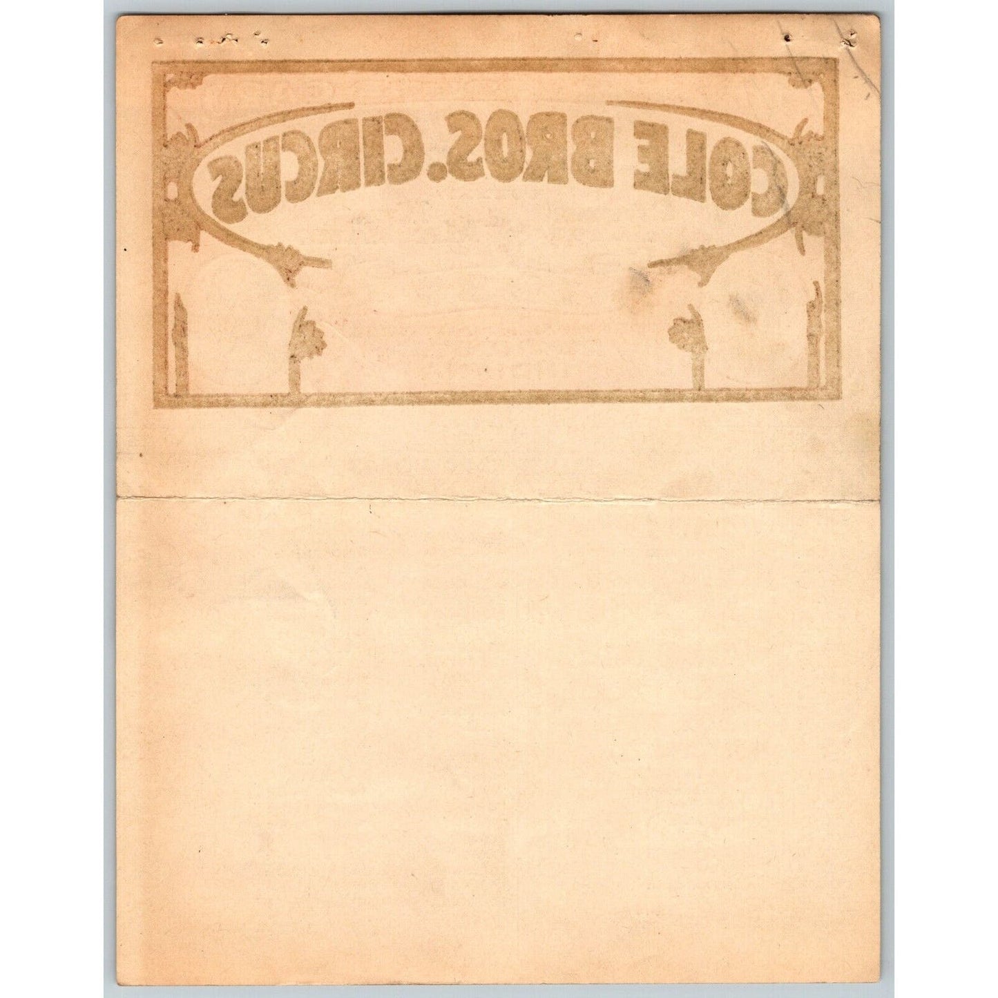 1937 Cole Bros with Clyde Beatty Ken Maynard Circus Route Card CA AZ TX LA