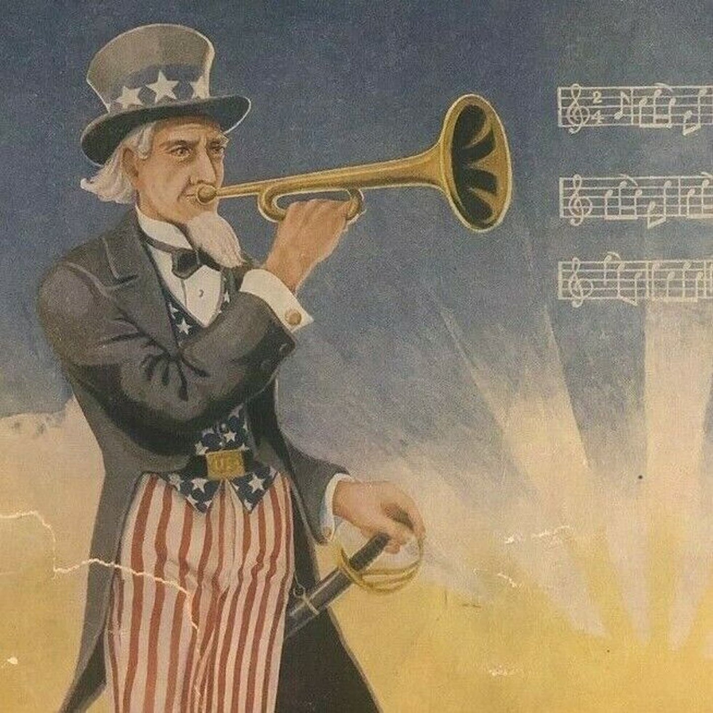 Vintage 1917 Sheet Music Magazine "The Etude" 60+ pages Uncle Sam Bugle