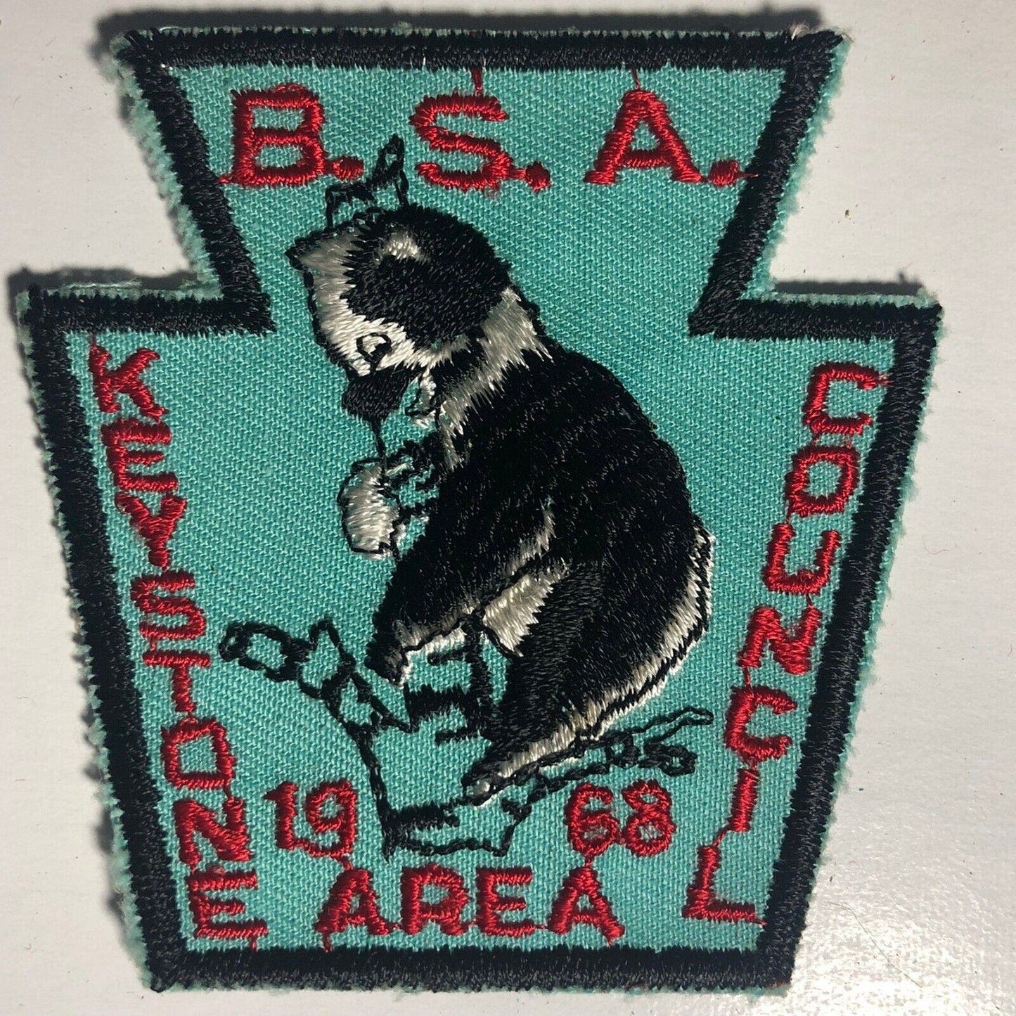 BSA Keystone Area Council 1968 Vintage Embroidered Patch Black Bear