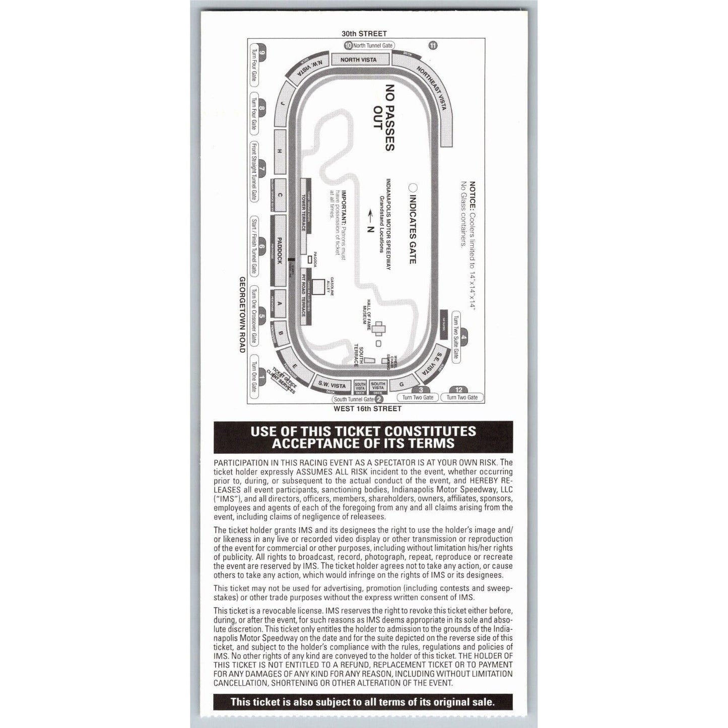 2013 Indy 500 Coors Light Carb Day 5/24 Pagoda Suite Two Ticket Stub #011