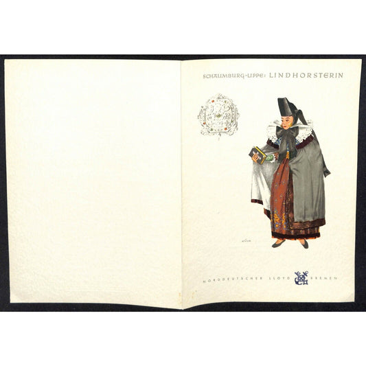 1966 North German Lloyd Europa Cruise Line Lunch Menu Jan 25