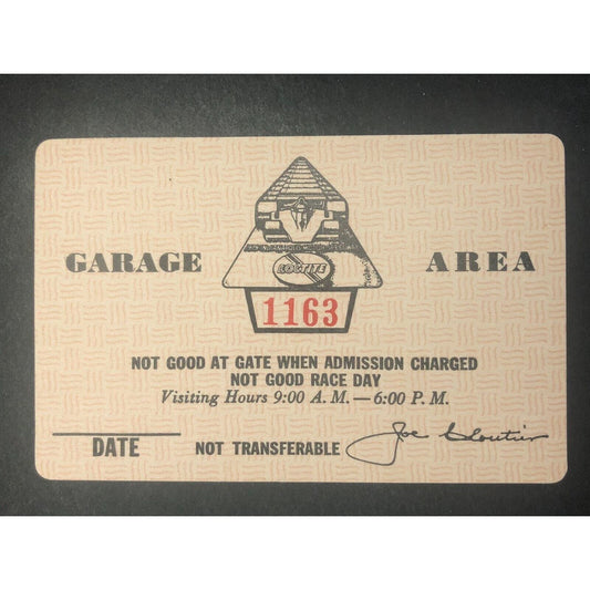 Indianapolis Motor Speedway IMS 1979 Garage Area Pass - Unused #1163