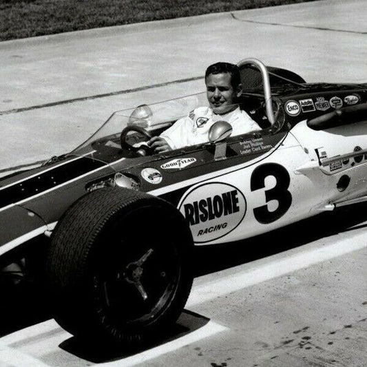 Bobby Unser Indy 500 Winner 1968 - 8 x 10 Glossy B&W Photograph VGC Stamped
