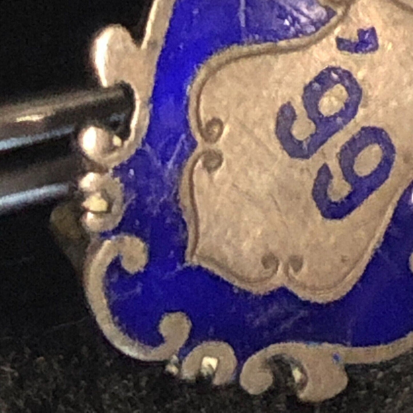 Antique CGS '99 1899 Enameled Badge Shaped Convex Lapel Pinback - Sterling