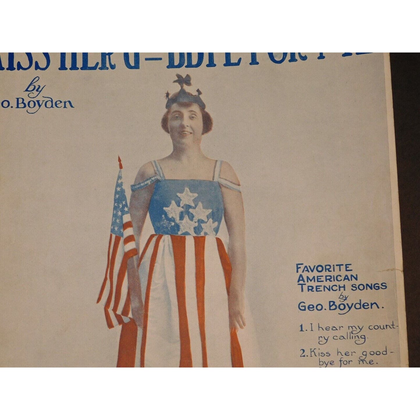 WWI Sheet Music - "If I Am Not At The Roll Call - Kiss Her Goodbye For Me"