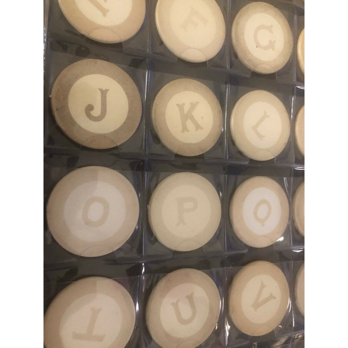 Complete Single Letter White "PO-A" P. 287 Clay Poker Chip Alphabet Eisenstadt