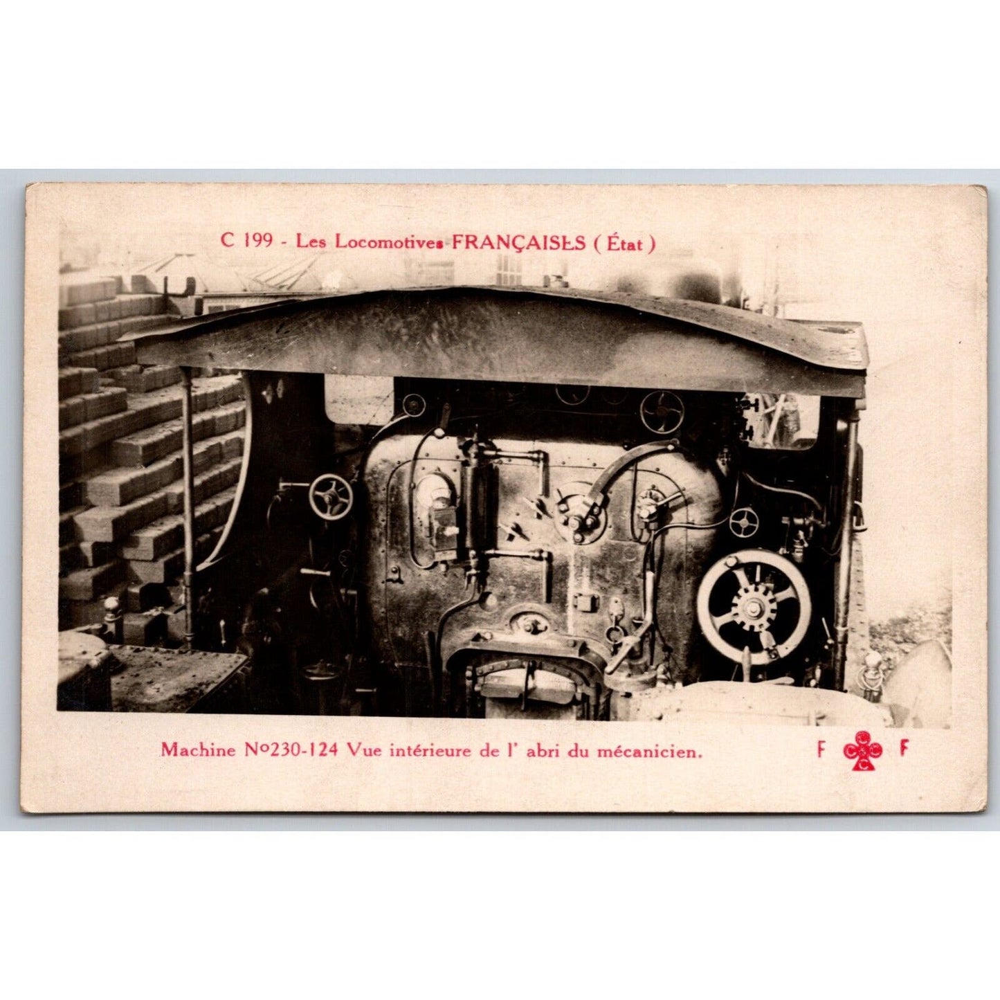 French Railroad RPPC* Postcard Machine 230-124" C 199 c1910 F. Fleury