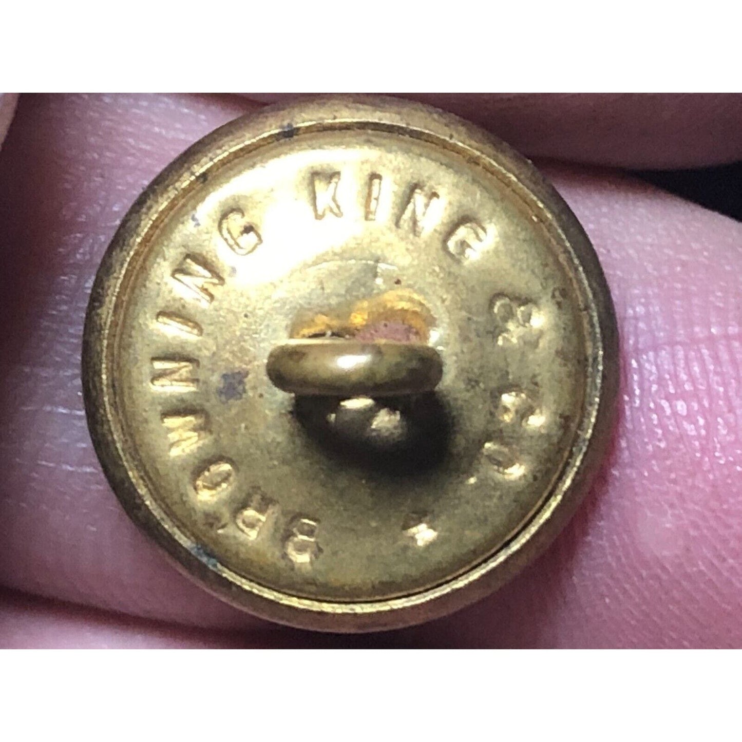 BR&P Brass Uniform Button 1/2" Browning King Co. - Scarce