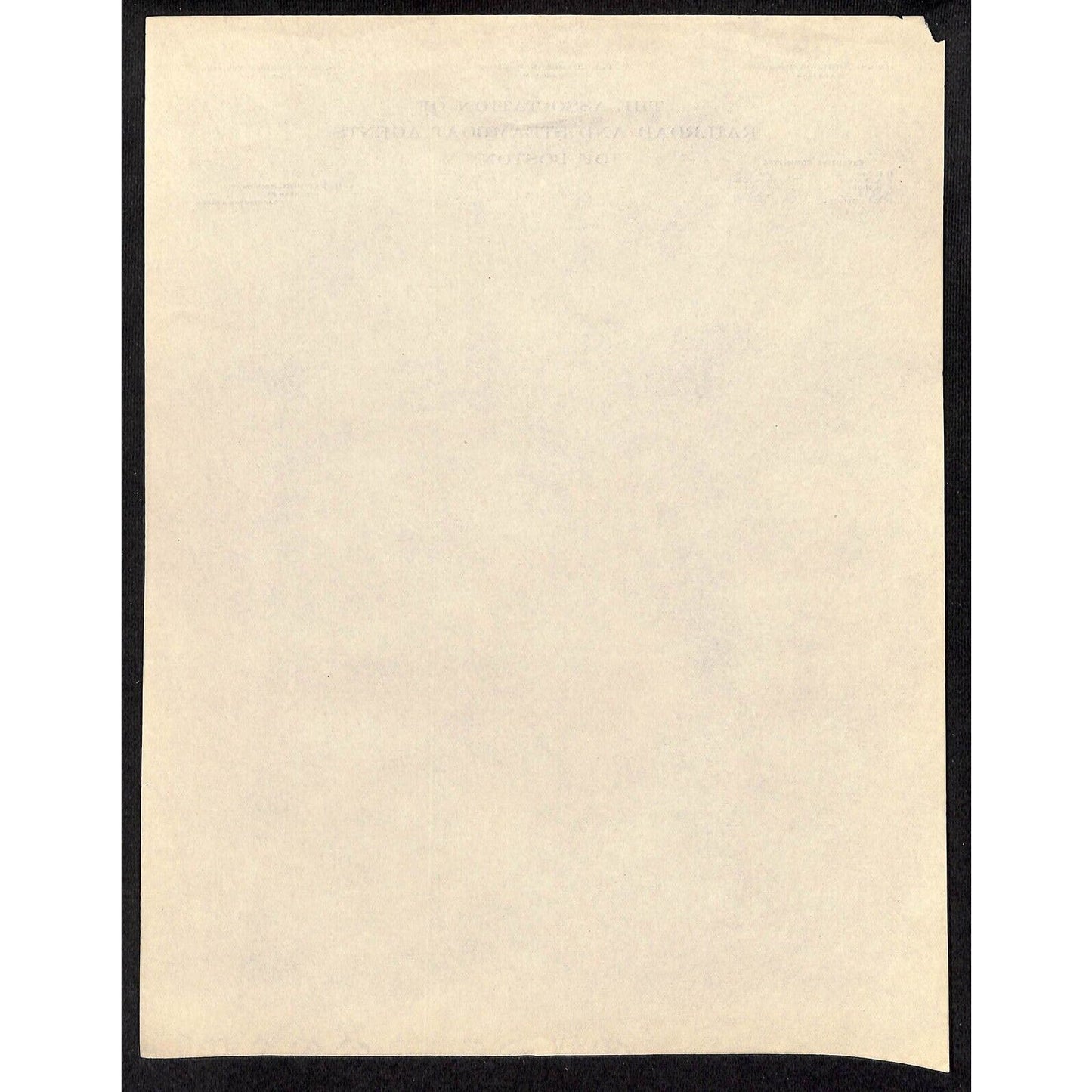 Association of Railroad and Steamboat Agents Boston Letterhead Sheet