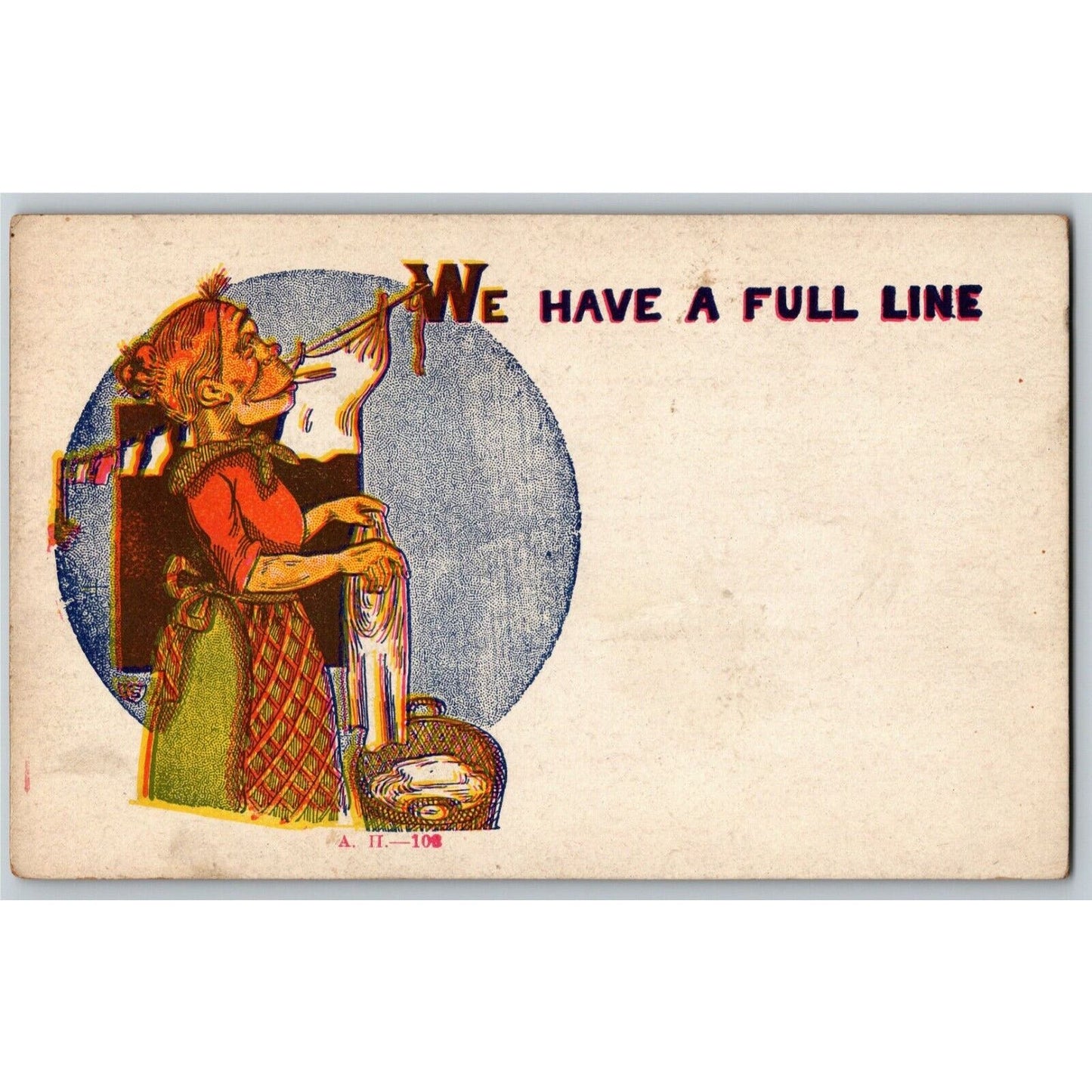 "We Have A Full Line" Clothesline c1905 Undivided NP Comic Humor Postcard