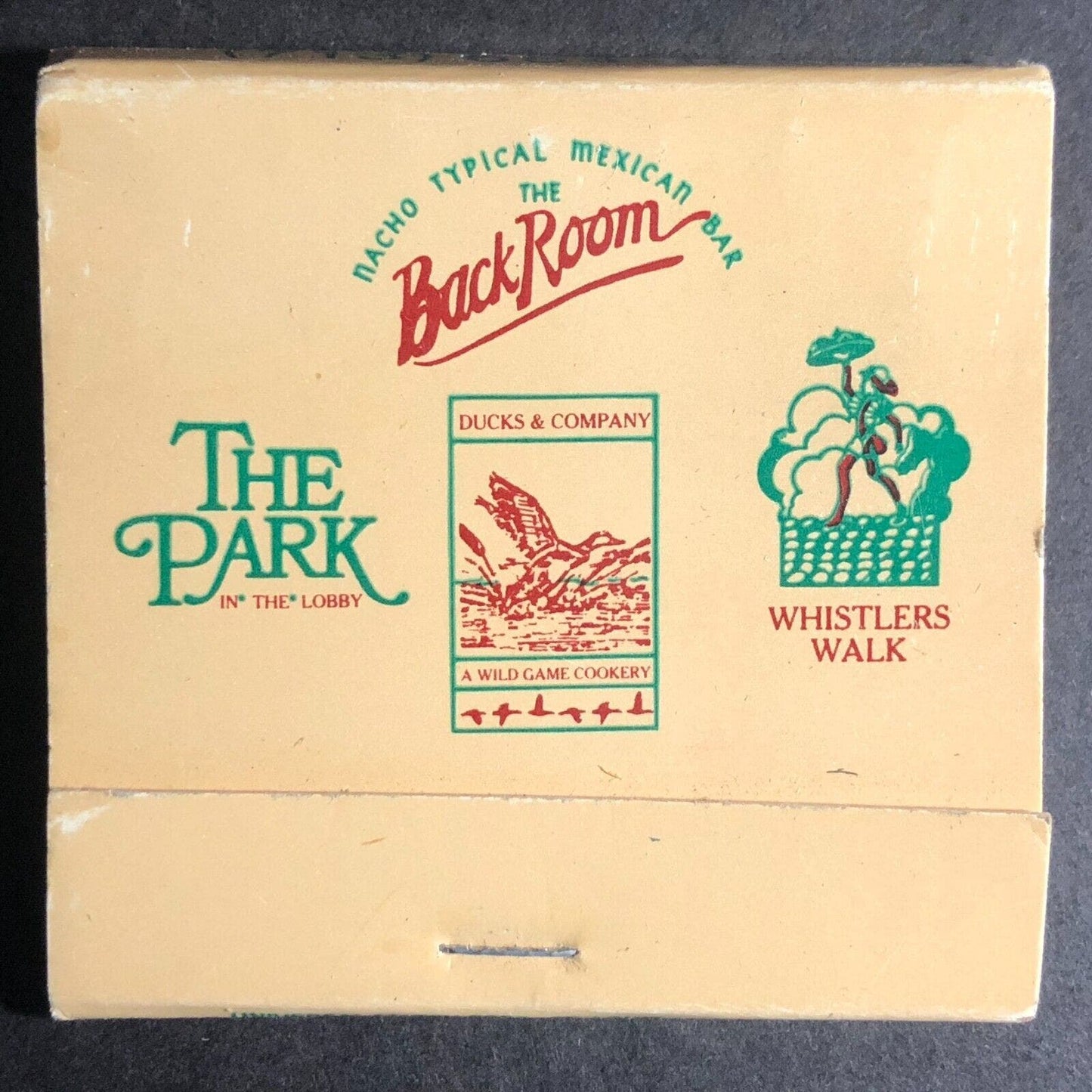 The Back Room Restaurant Hyatt Regency Houston Matchbook c1980's