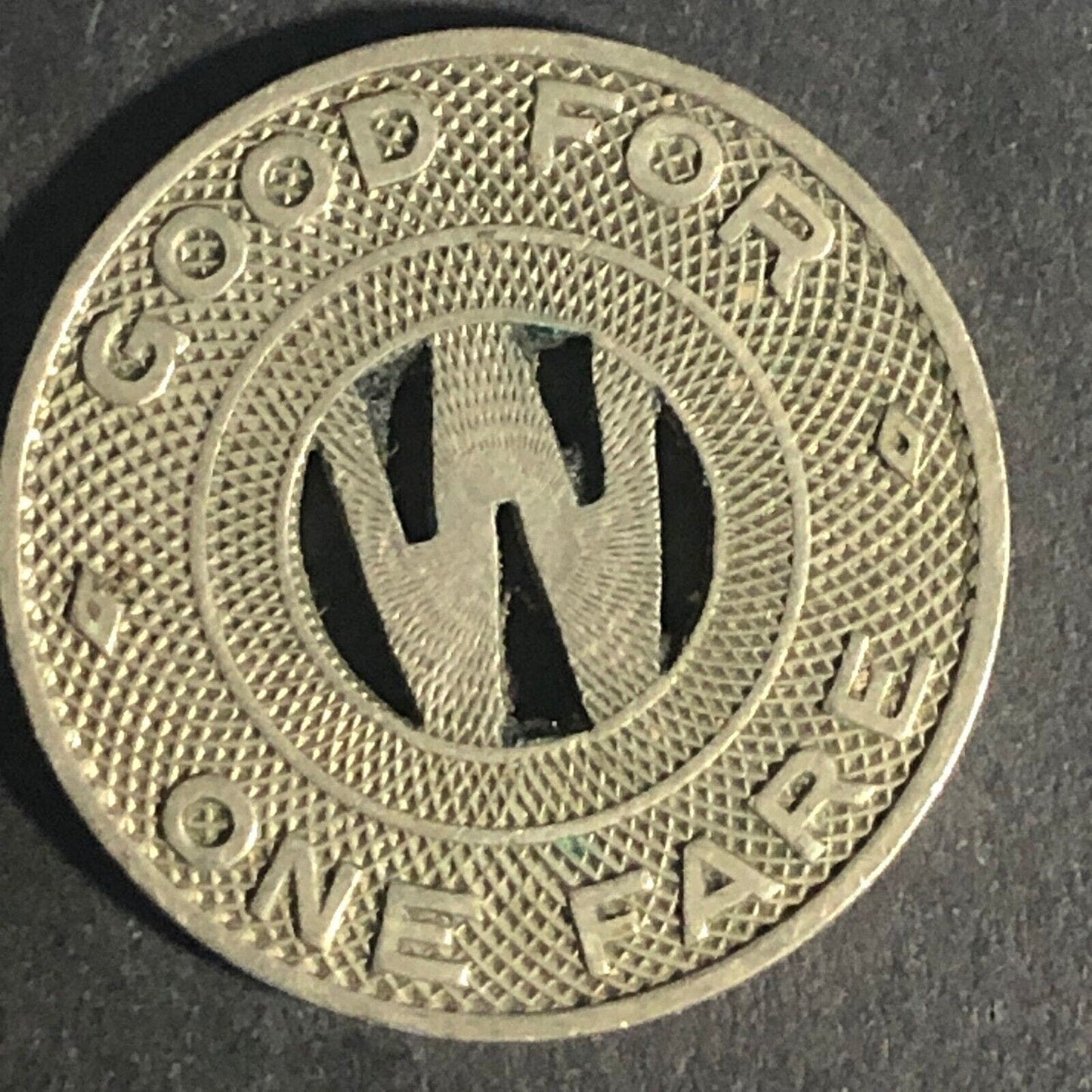 Wichita Transportation Corp (Kansas) G/F One Fare WM Transit Token 22.7mm