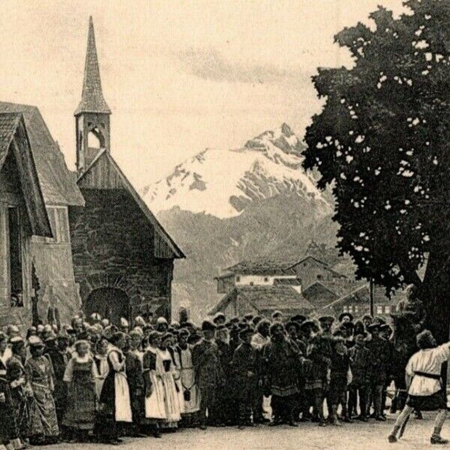 Vintage c1908 RPPC Postcard - Tell Opera: Apfelschuss (William Tell Apple-Shot)