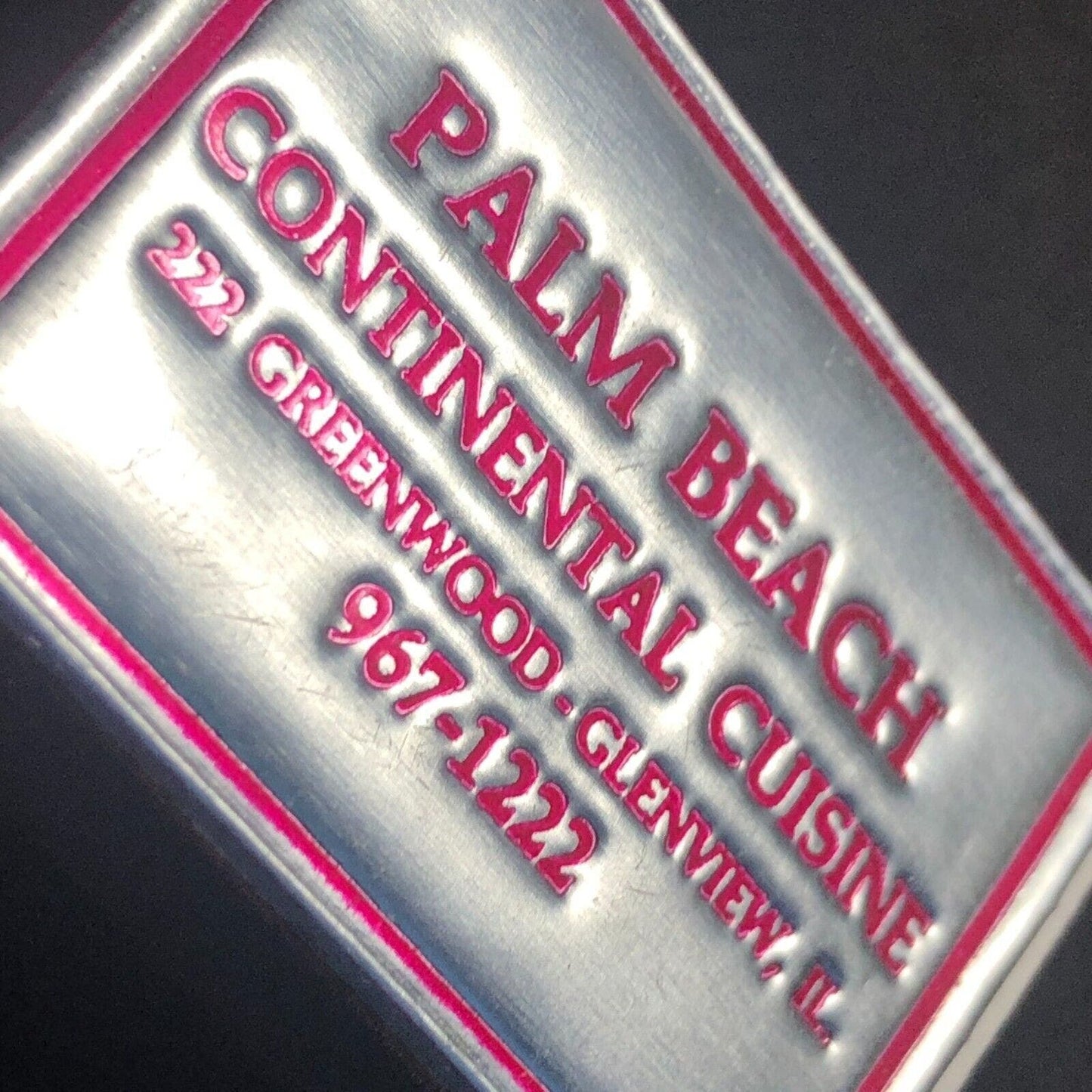 Glenview, IL Palm Beach Continental Cuisine Foil Top Matchbox c1960's-70's
