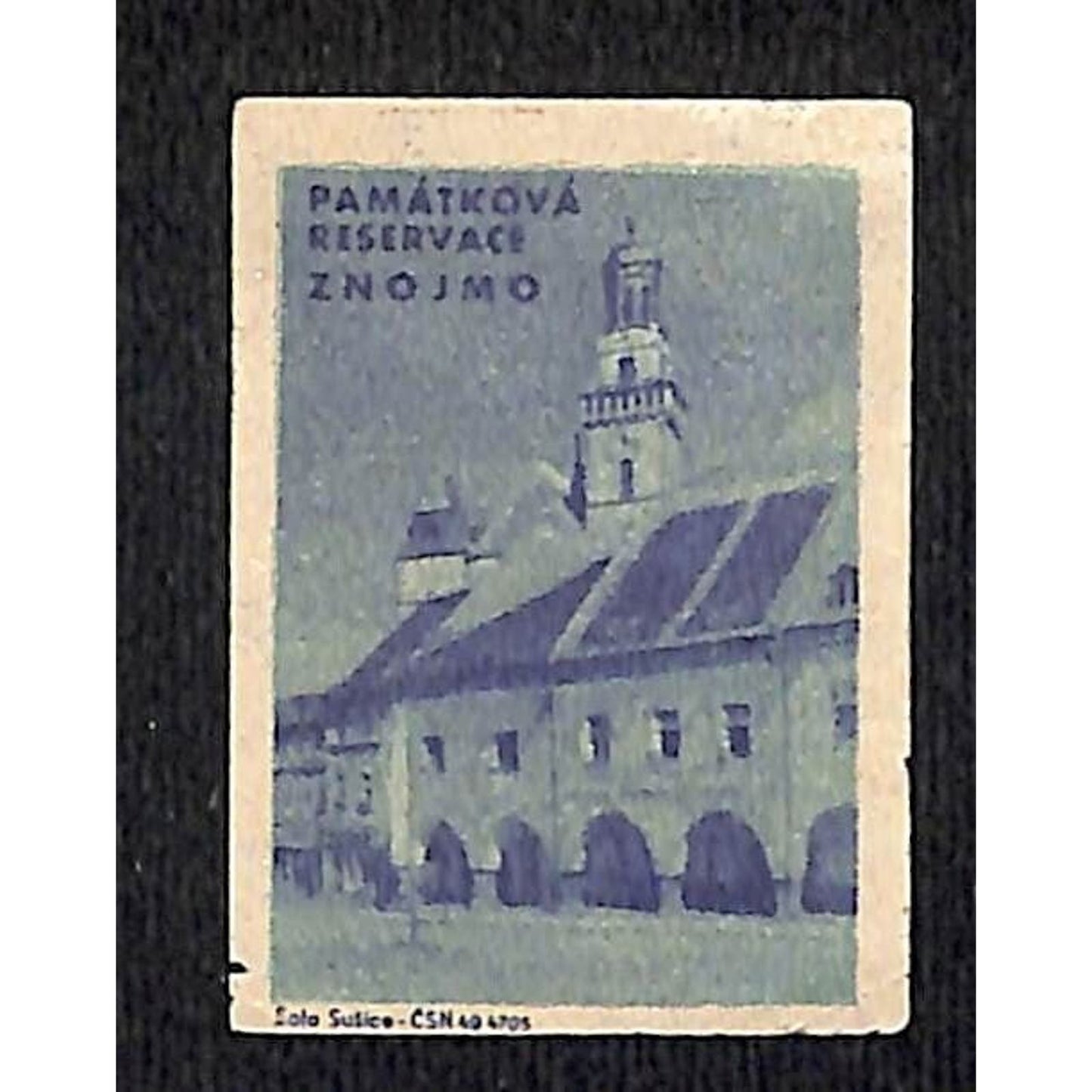 Vintage Matchbox Label Czech Znojmo Monument Reserve c1955-65