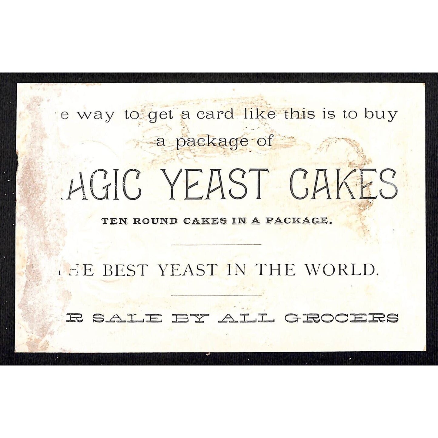Magic Yeast Cakes Victorian Trade Card - Floral Rose