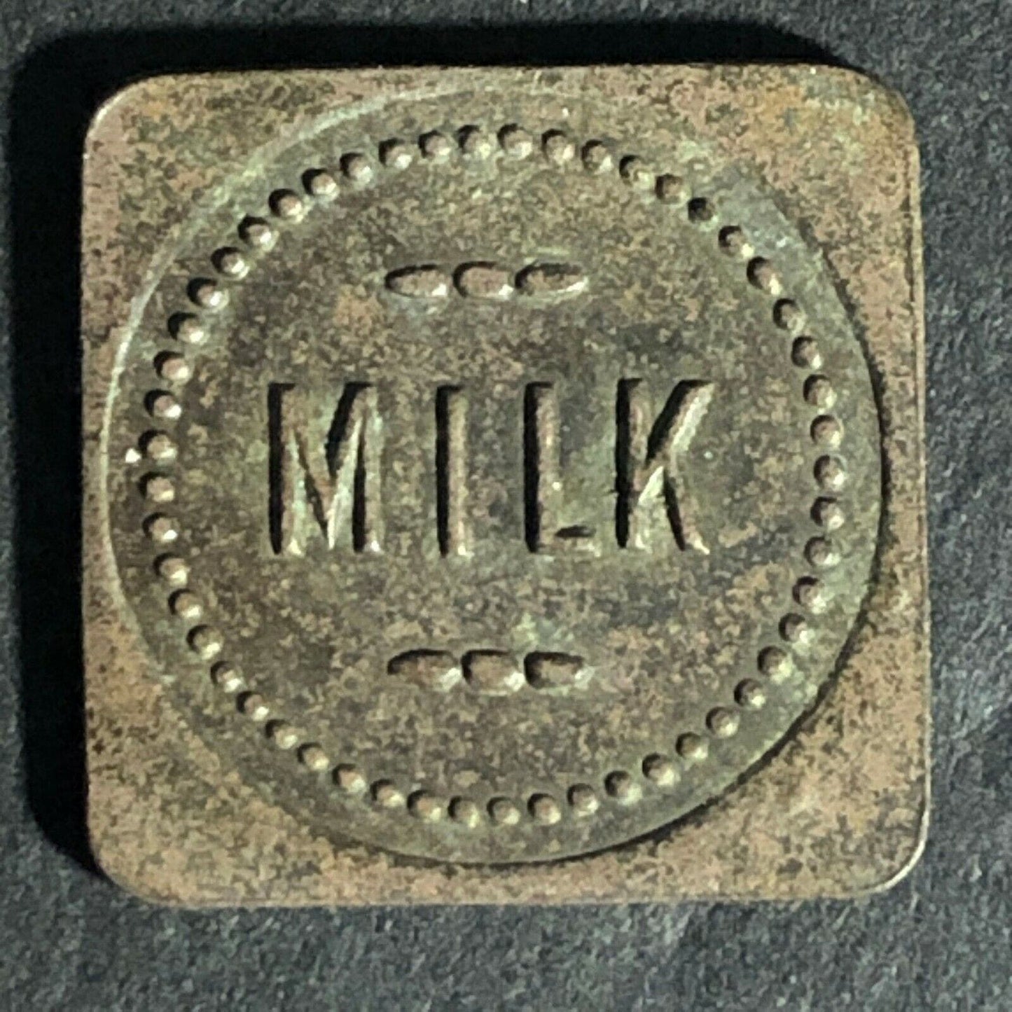 F.G.S (Felton Grammar School North Tonawanda, NY ??) Milk Square Token 16.5mm