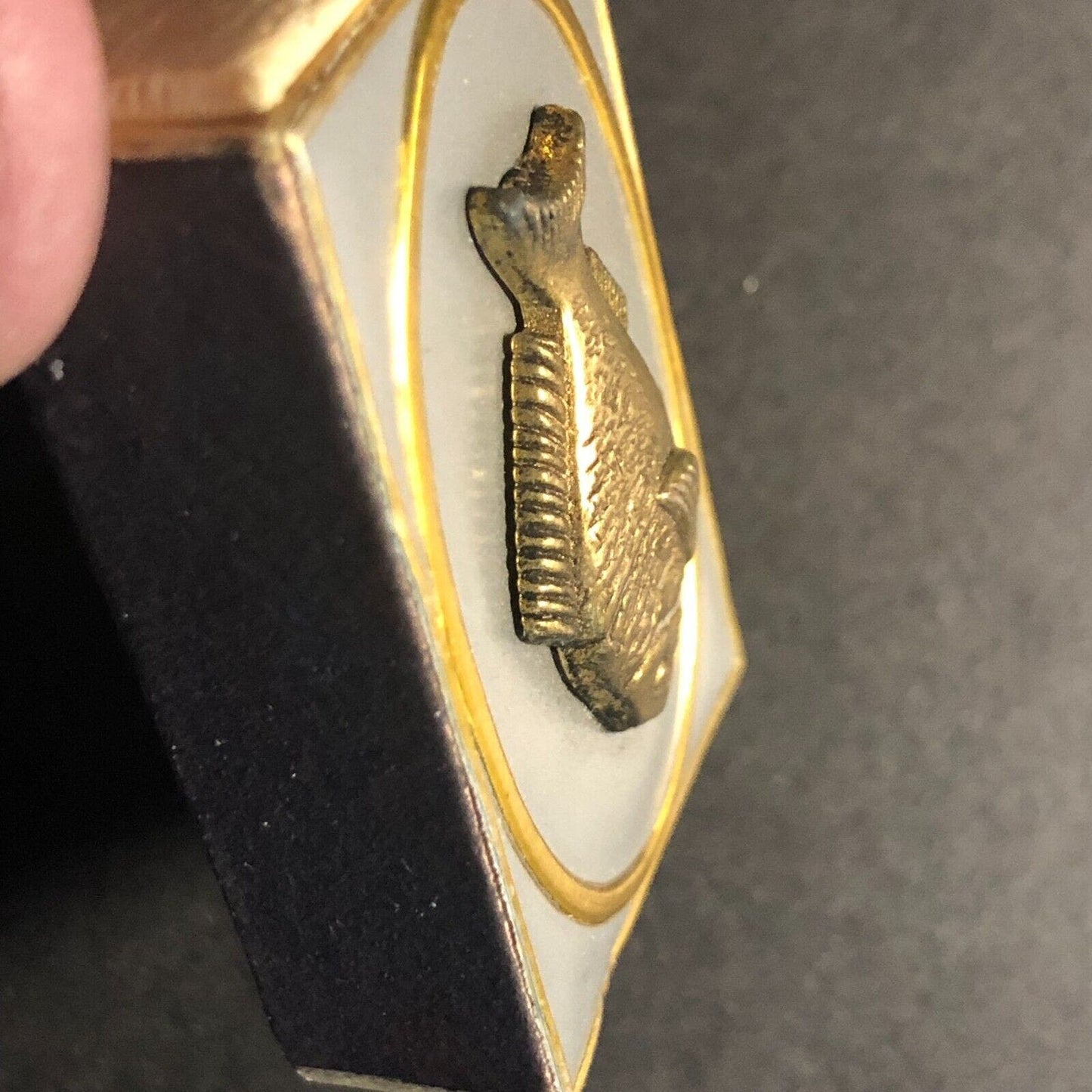 Foil Top Matchbox Matchbook w/ Affixed Metal Fish c1960's-70's VGC Scarce (#2)