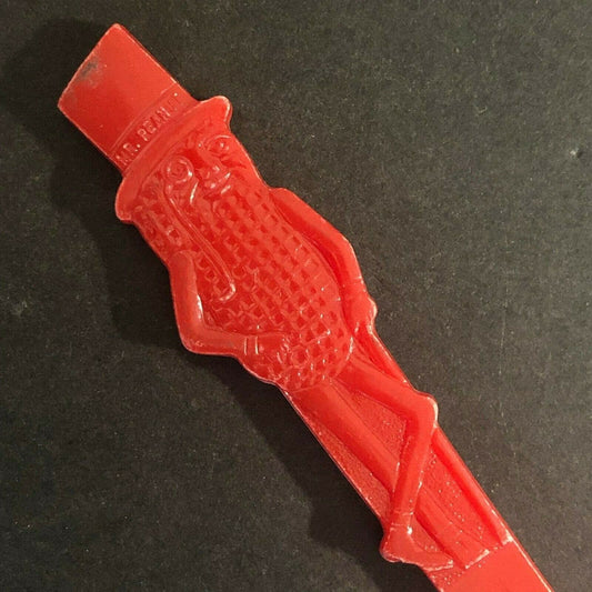 Mr. Peanut Red Spreader / Scraper Knife 6 1/2" c1950's-60's - VGC