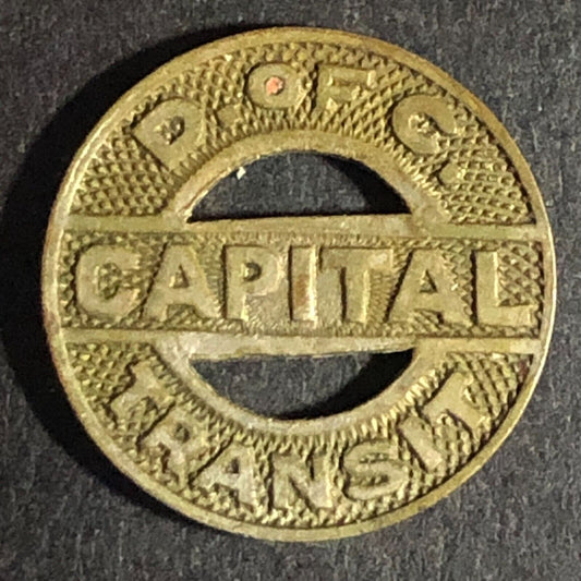 Dist. of Col. Fare D. of C. Capital Transit (DC) WM Transit Token - 16.4mm